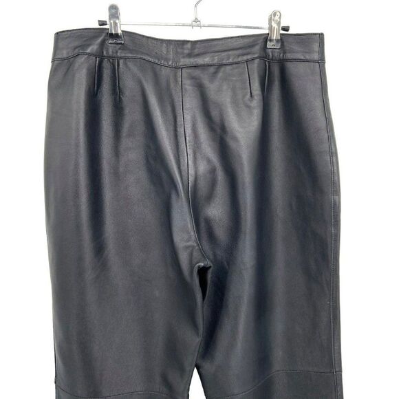 Alfani 100%‎ Leather Fully Lined Boot Cut Pants Black Women's Size 12 - Picture 9 of 11